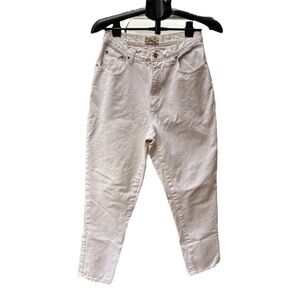 Vintage NY Line Mom Jeans High Waist Size 14 White Tapered Denim 80s Made in USA